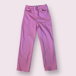 Pink Straight Leg Jeans